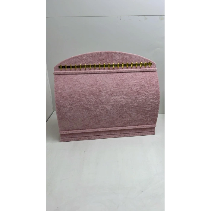 Bombeli Süet Kumaş Pembe Renk 20/24 Cm Ayaklı Kancalı Bileklik Sergileme Standı