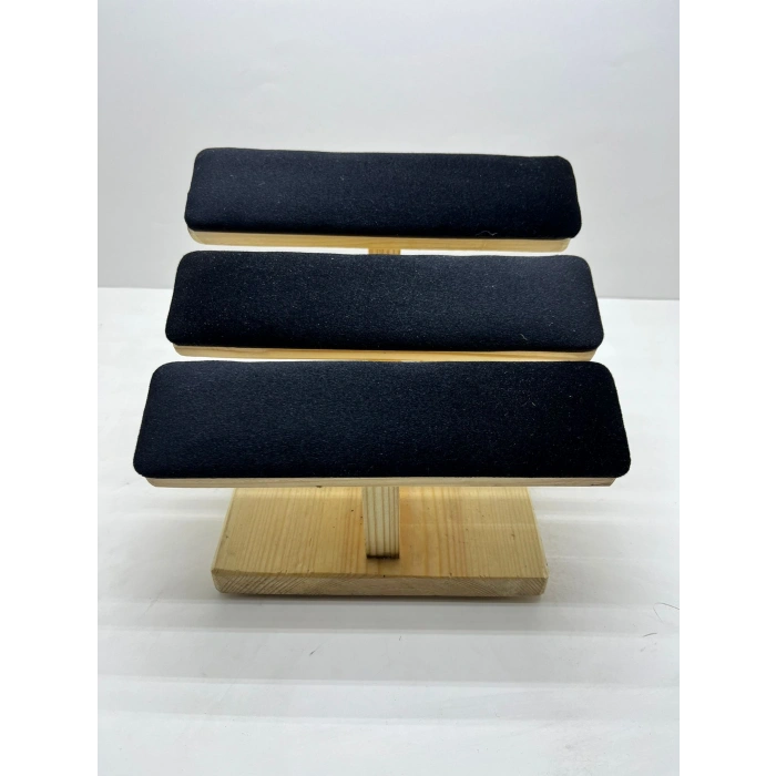 Ahşap Siyah Renk Boy 21 cm En 19 cm Üç Kademeli Model Bileklik Sergileme