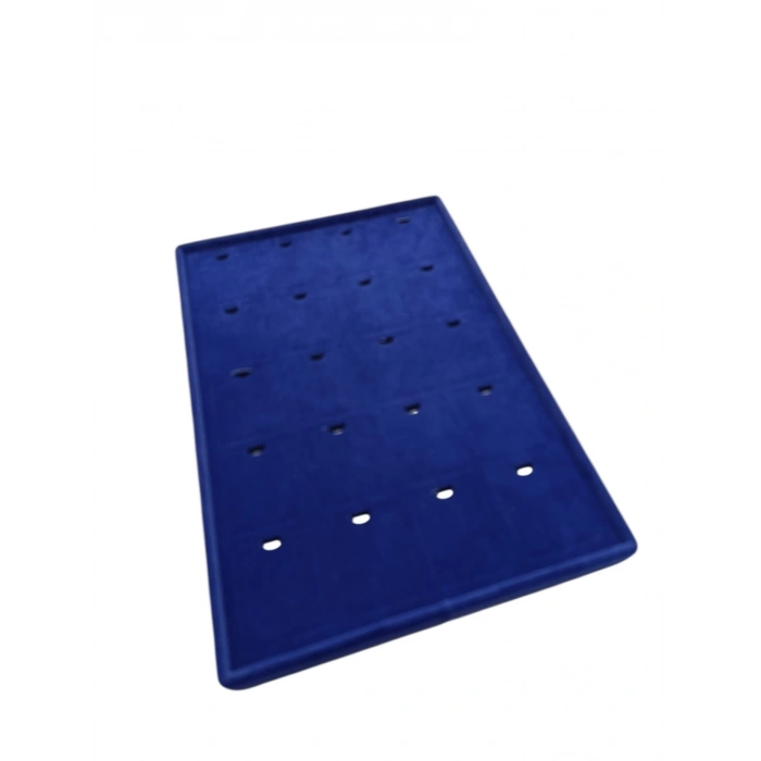 Dikine Süet Kumaş Lacivert 34-24 Cm Ayaklı 20 Pedli Kolye Tabla Stand