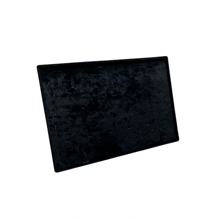 Süet Kumaş Siyah 34-24 Cm Ayaklı 17 Pedli Kolye Tabla Stand