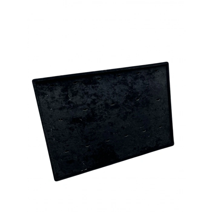 Süet Kumaş Siyah 34-24 Cm Ayaklı 17 Pedli Kolye Tabla Stand