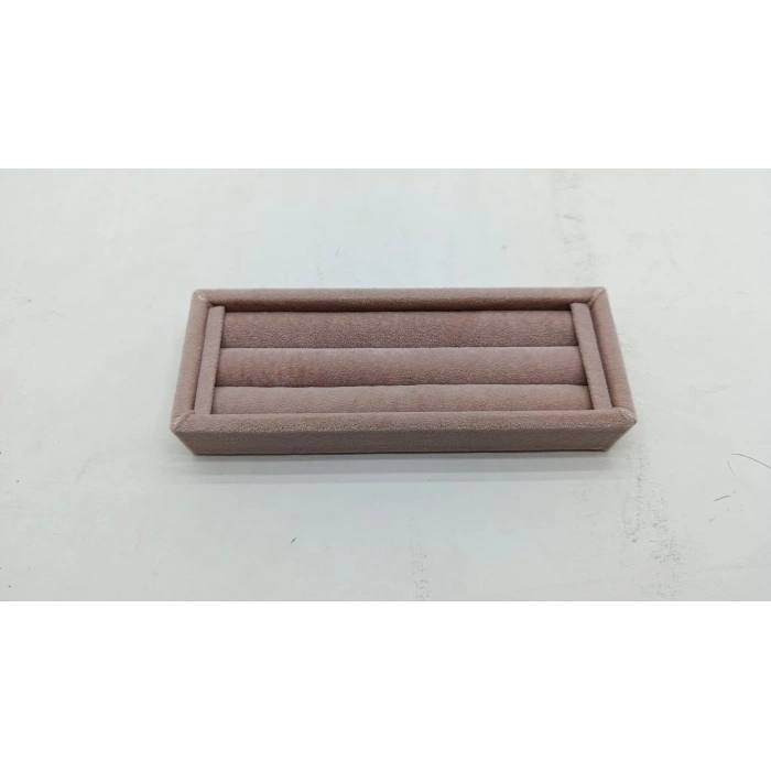 Süet Kumaş Pembe Renk 18 / 7 Cm Rulo Çekmece İçi Yüzük Standı