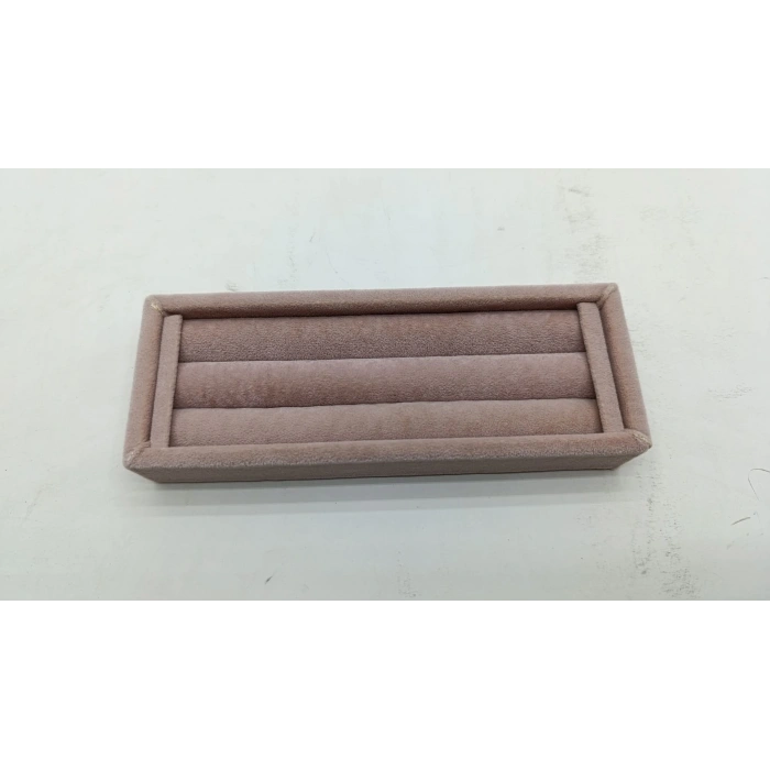 Süet Kumaş Pembe Renk 18 / 7 Cm Rulo Çekmece İçi Yüzük Standı