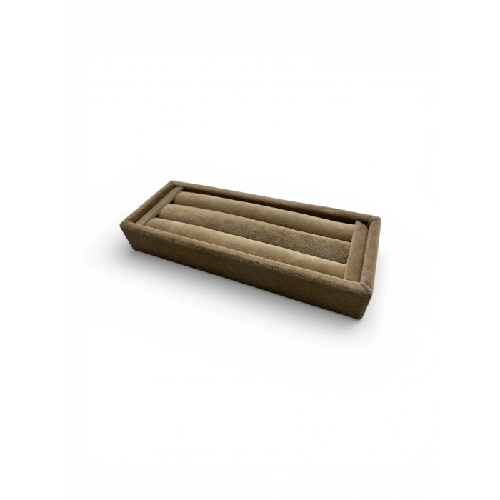 Süet Kumaş Sütlü Kahve Renk 18 / 7 Cm Rulo Çekmece İçi Yüzük Standı