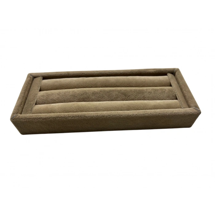 Süet Kumaş Sütlü Kahve Renk 18 / 7 Cm Rulo Çekmece İçi Yüzük Standı