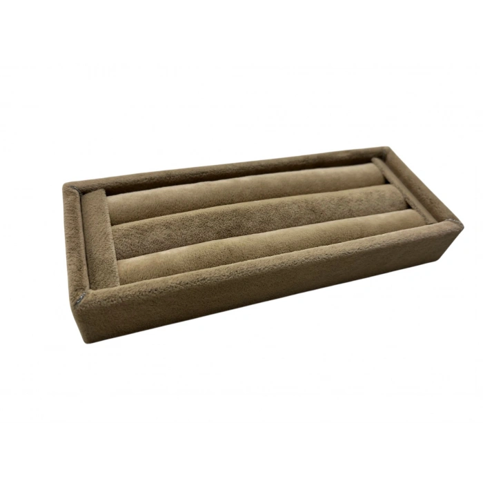 Süet Kumaş Sütlü Kahve Renk 18 / 7 Cm Rulo Çekmece İçi Yüzük Standı