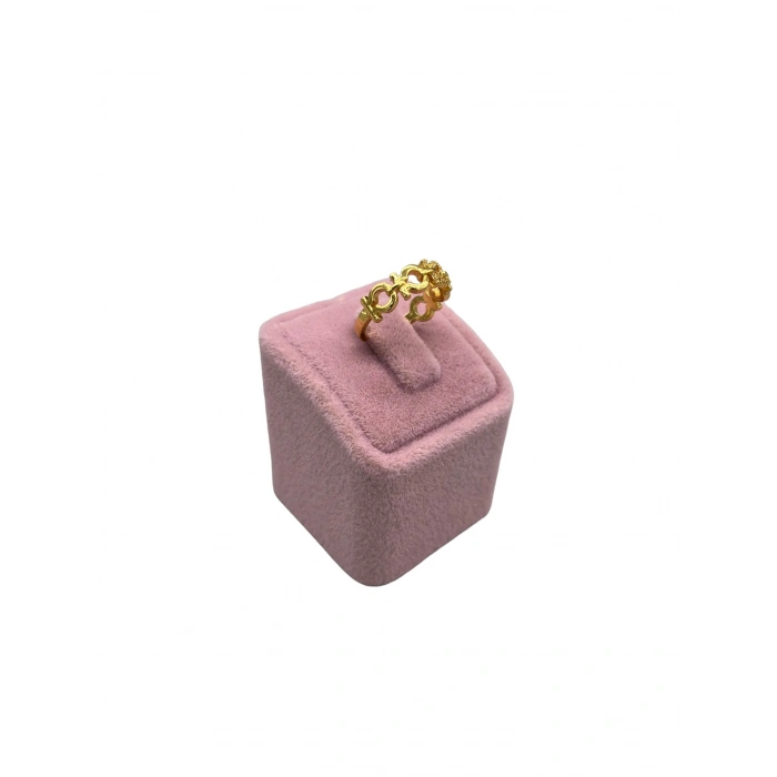 Terli Üretim Süet Kumaş Pembe Renk Tek Yüzük Sergileme Aksesuar