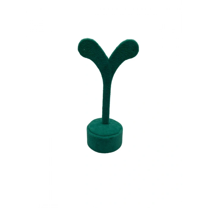 Süet Kumaş Yeşil Renk 12 Cm Küpe Sergileme Aksesuar