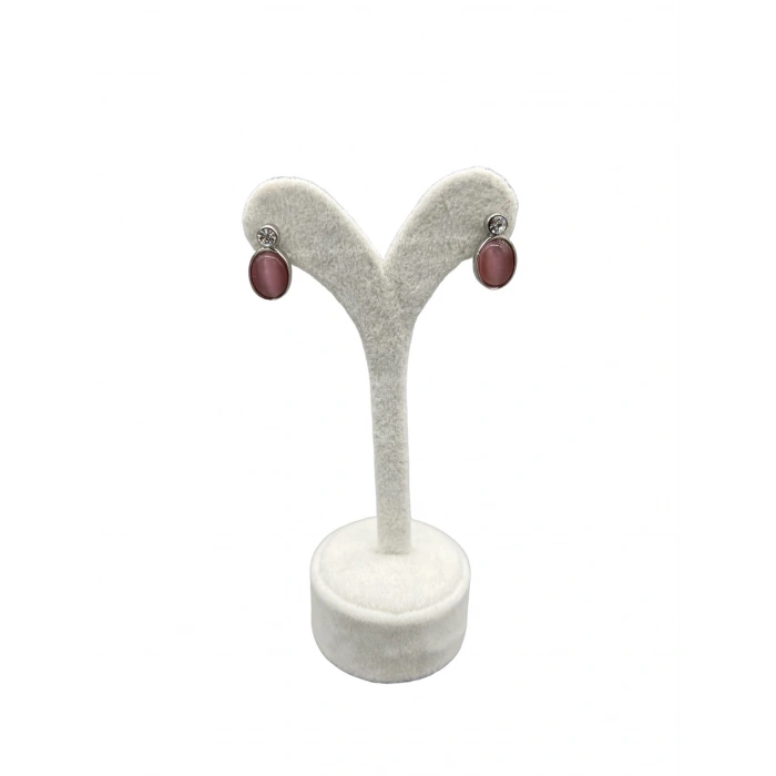 Süet Kumaş Krem Renk 12 Cm Küpe Sergileme Aksesuar