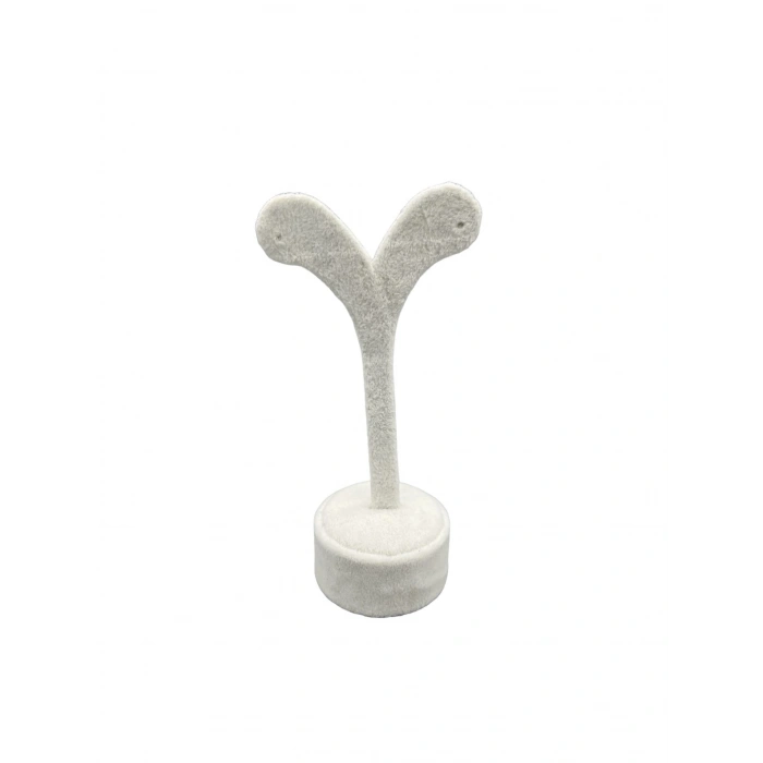 Süet Kumaş Krem Renk 12 Cm Küpe Sergileme Aksesuar