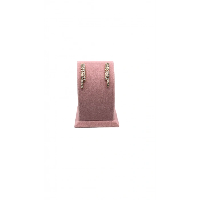 Süet Kumaş Pembe Renk Ayaklı 9/7 cm Küpe Sergileme Dekoru