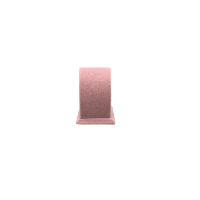 Süet Kumaş Pembe Renk Ayaklı 9/7 cm Küpe Sergileme Dekoru