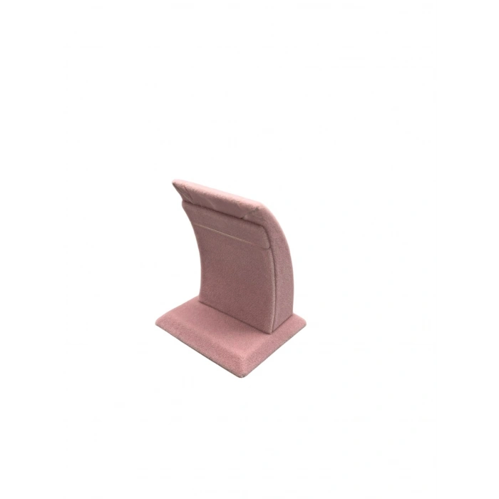 Süet Kumaş Pembe Renk Ayaklı 9/7 cm Küpe Sergileme Dekoru