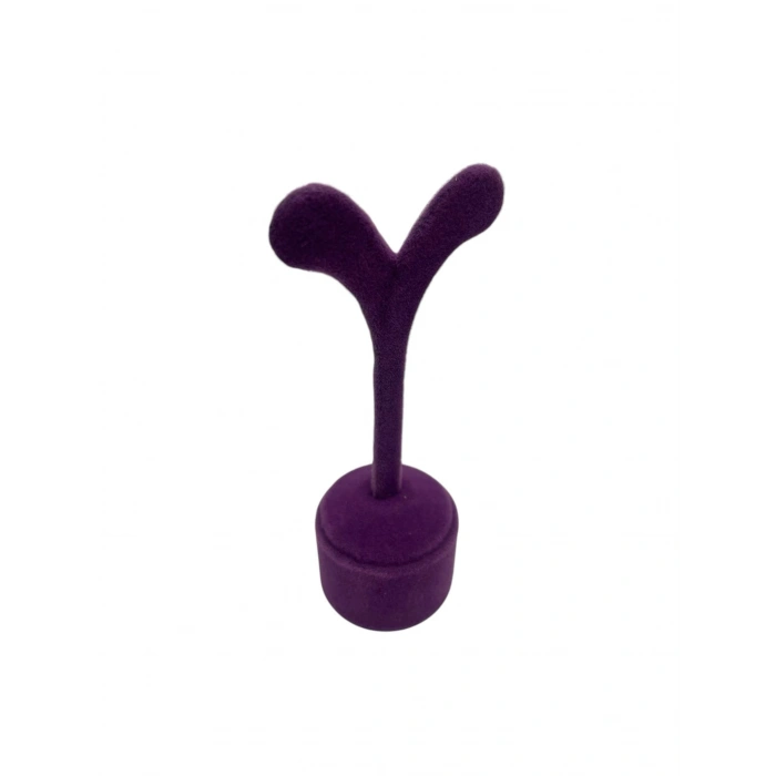 Süet Kumaş Mor Renk 12 Cm Küpe Sergileme Aksesuar