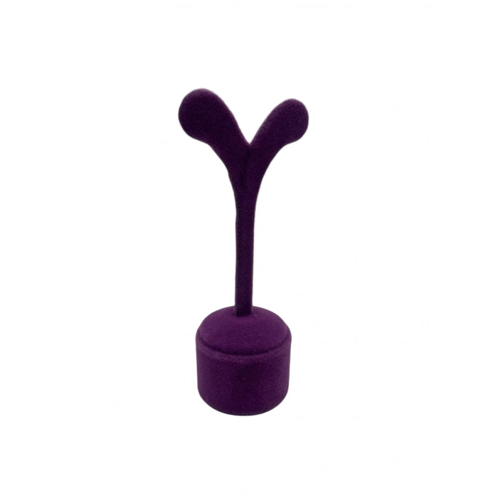 Süet Kumaş Mor Renk 12 Cm Küpe Sergileme Aksesuar