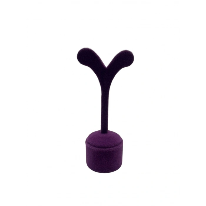 Süet Kumaş Mor Renk 12 Cm Küpe Sergileme Aksesuar