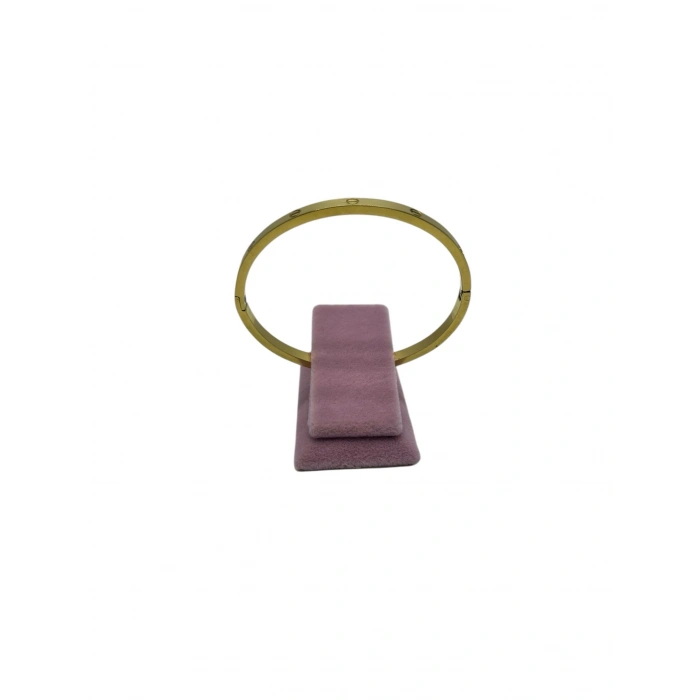 Süet Kumaş Pembe Renk 3 Cm Kelepçe-Bilezik Sergileme Aksesuar