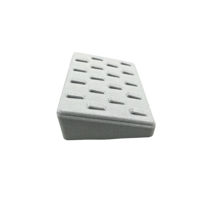 Süet Kumaş Gri Renk 18/13 cm Çoklu Tırnaklı Yüzük Sergileme Aksesuar