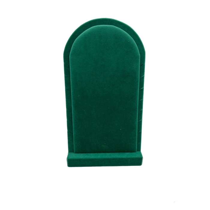Batum Model Süet Kumaş Yeşil Renk 26/15 Cm Ayaklı Kolye Sergileme Standı