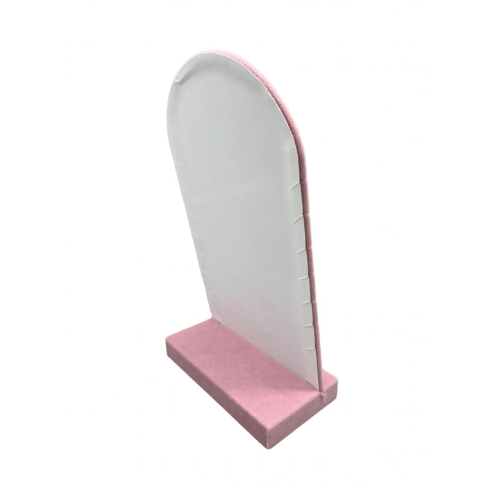 Batum Model Süet Kumaş Pembe Renk 26/15 Cm Ayaklı Kolye Sergileme Standı