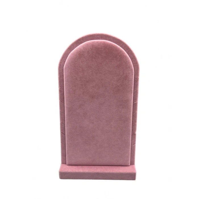 Batum Model Süet Kumaş Pembe Renk 26/15 Cm Ayaklı Kolye Sergileme Standı
