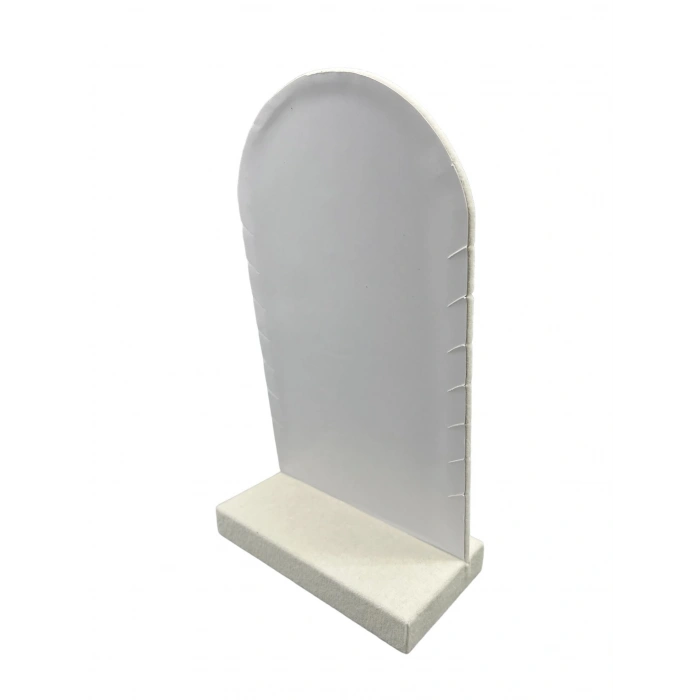 Batum Model Süet Kumaş Krem Renk 26/15 Cm Ayaklı Kolye Sergileme Standı