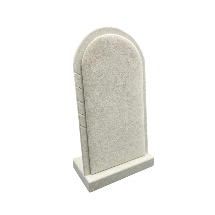 Batum Model Süet Kumaş Krem Renk 26/15 Cm Ayaklı Kolye Sergileme Standı