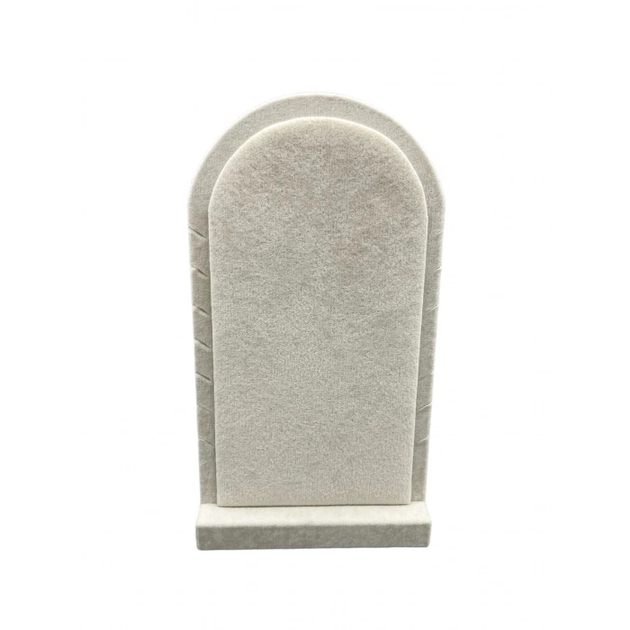 Batum Model Süet Kumaş Krem Renk 26/15 Cm Ayaklı Kolye Sergileme Standı