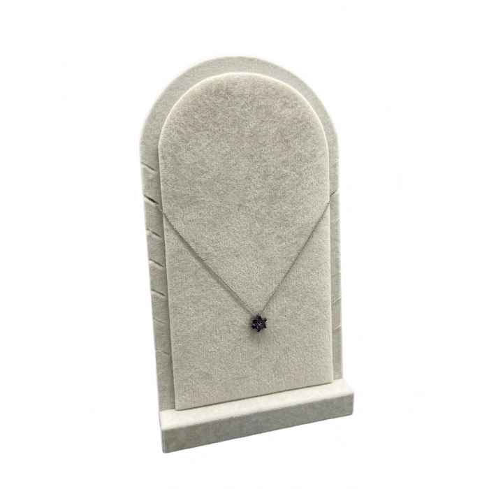 Batum Model Süet Kumaş Krem Renk 26/15 Cm Ayaklı Kolye Sergileme Standı
