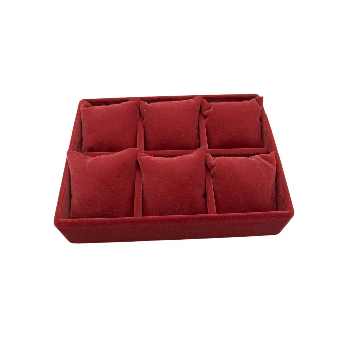 Dobric Model Süet Kaplama Bordo Renk 24/18 cm Yastıklı Çekmece Ici Takı Düzenleyicisi
