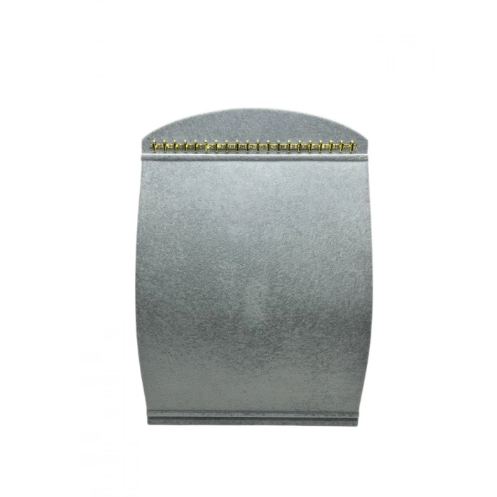 Süet Kumaş Gri Renk 34 cm / 24 cm Dik Bombeli Takı Standı