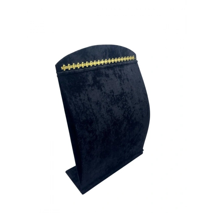 Süet Kumaş Siyah Renk 34 cm / 24 cm Dik Bombeli Takı Standı