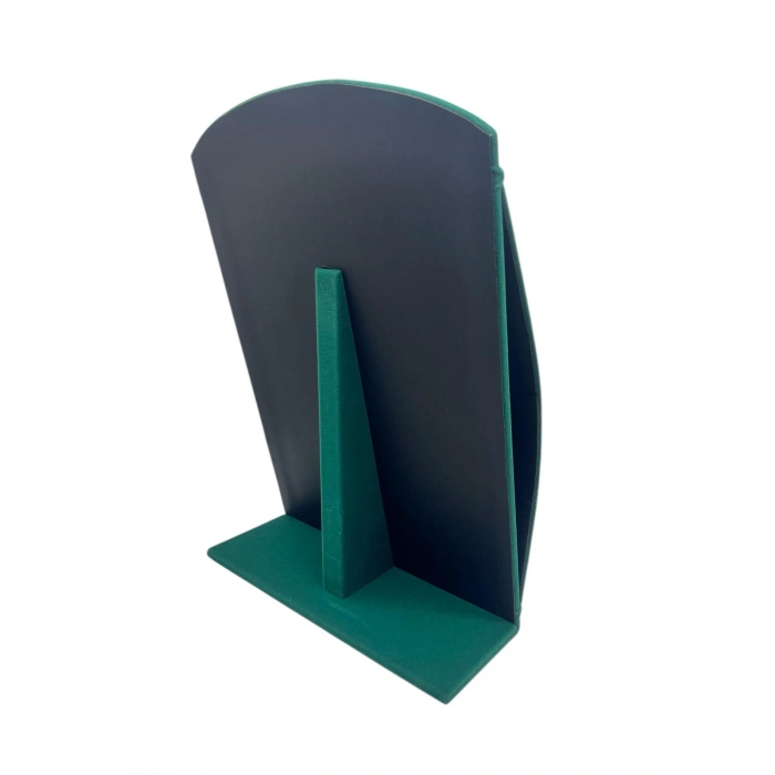 Süet Kumaş Yeşil Renk 34 Cm / 24 Cm Dik Bombeli Takı Standı