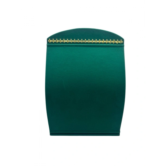 Süet Kumaş Yeşil Renk 34 Cm / 24 Cm Dik Bombeli Takı Standı