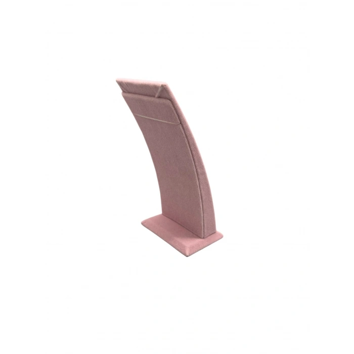 Süet Kumaş Pembe Renk Ayaklı 17/8,5 cm Kolye Sergileme Dekoru