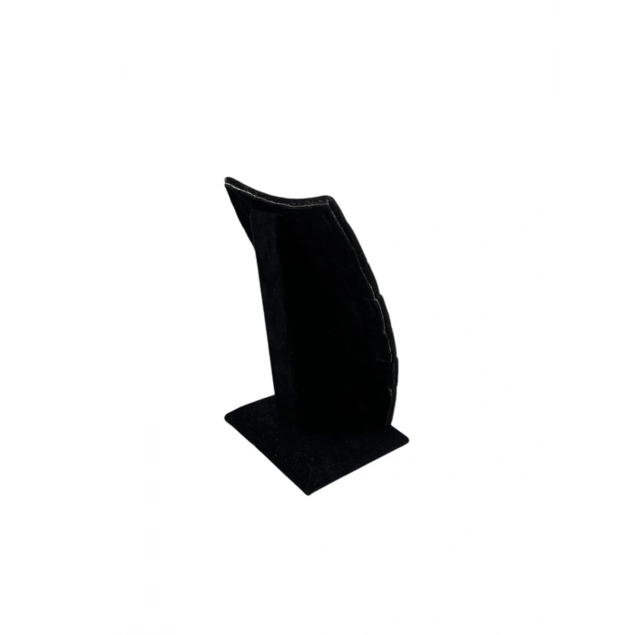 Dubai Model Süet Kumaş Siyah Renk 12/8 cm Kolye - Zincir Ayaklı Stand
