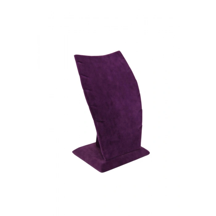 Dubai Model Süet Kumaş Mor Renk 12/8 Cm Kolye - Zincir Ayaklı Stand
