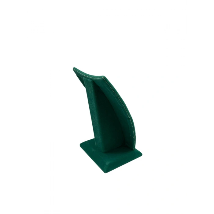 Dubai Model Süet Kumaş Yeşil Renk 12/8 Cm Kolye - Zincir Ayaklı Stand