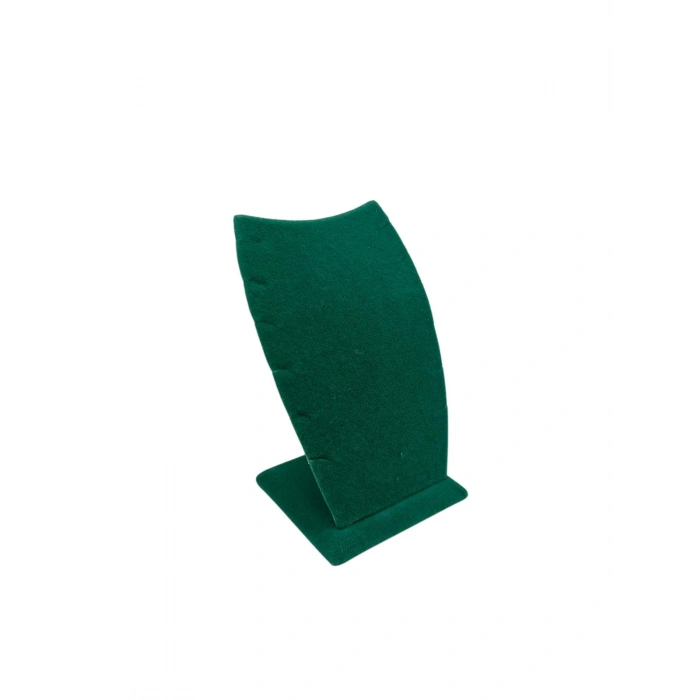 Dubai Model Süet Kumaş Yeşil Renk 12/8 Cm Kolye - Zincir Ayaklı Stand