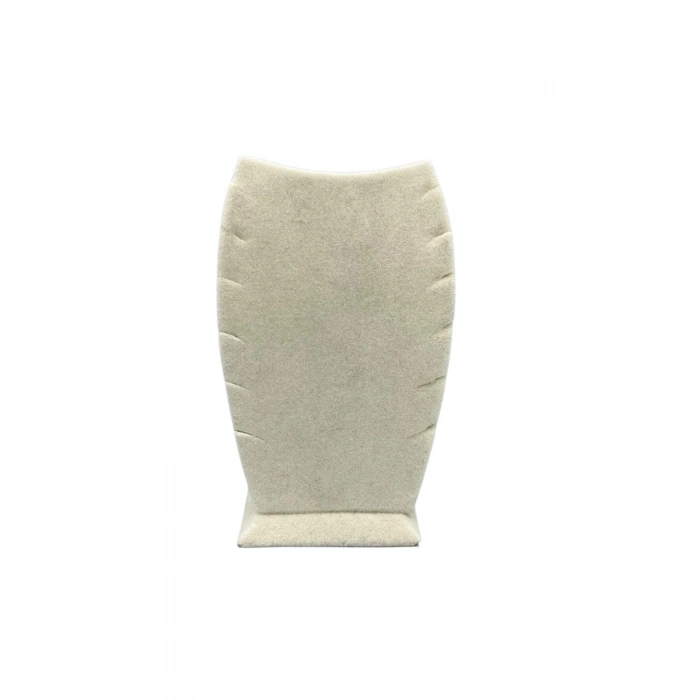 Dubai Model Süet Kumaş Krem Renk 12/8 cm Kolye - Zincir Ayaklı Stand