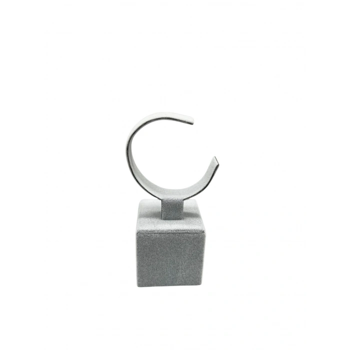 Süet Kumaş Gri Renk 13 cm Kelepçe Saat Sergileme Standı