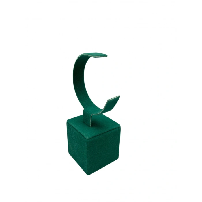Süet Kumaş Yeşil Renk 13 cm Kelepçe Saat Sergileme Standı