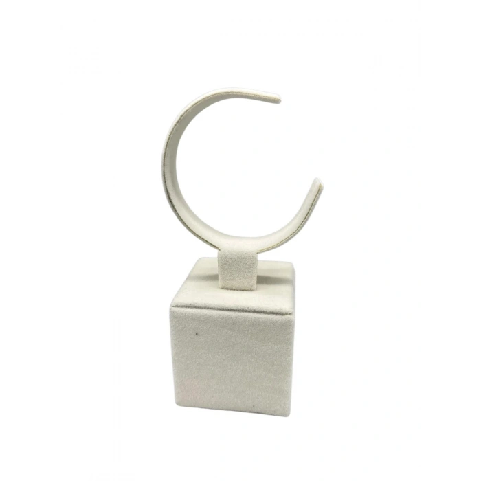 Süet Kumaş Krem Renk 13 cm Kelepçe Saat Sergileme Standı