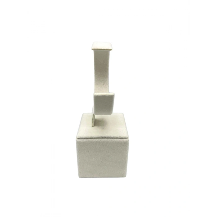 Süet Kumaş Krem Renk 13 cm Kelepçe Saat Sergileme Standı