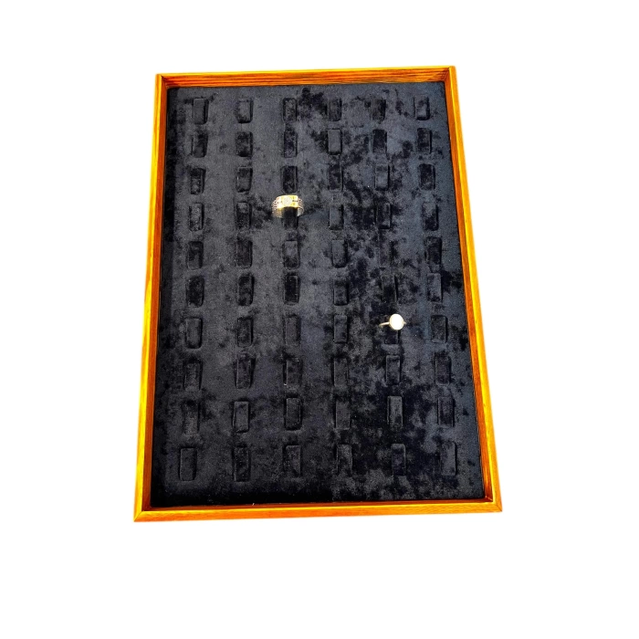 Ahşap El Boyama Çift Renk Tırnaklı Yüzük Tablası 24x34