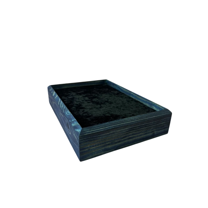 Ahşap El Boyaması Çift Renk 17x24 Cm Batırmalı Kelepçe Tablası