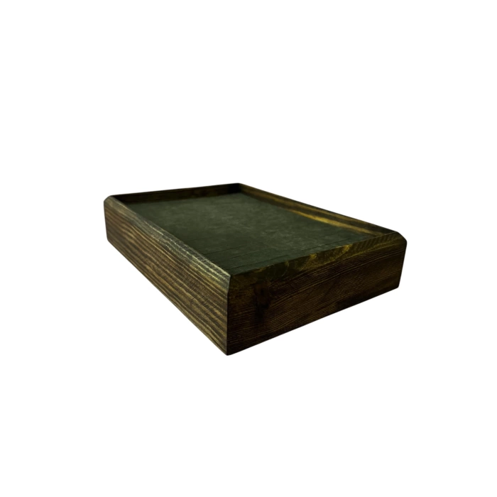 Ahşap El Boyaması Çift Renk 17x24 Cm Batırmalı Kelepçe Tablası