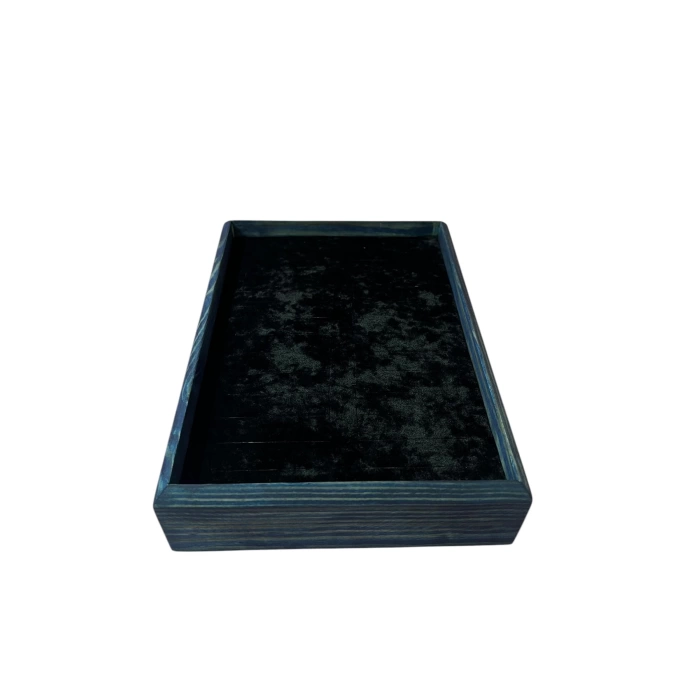 Ahşap El Boyaması Çift Renk 17x24 Cm Batırmalı Kelepçe Tablası