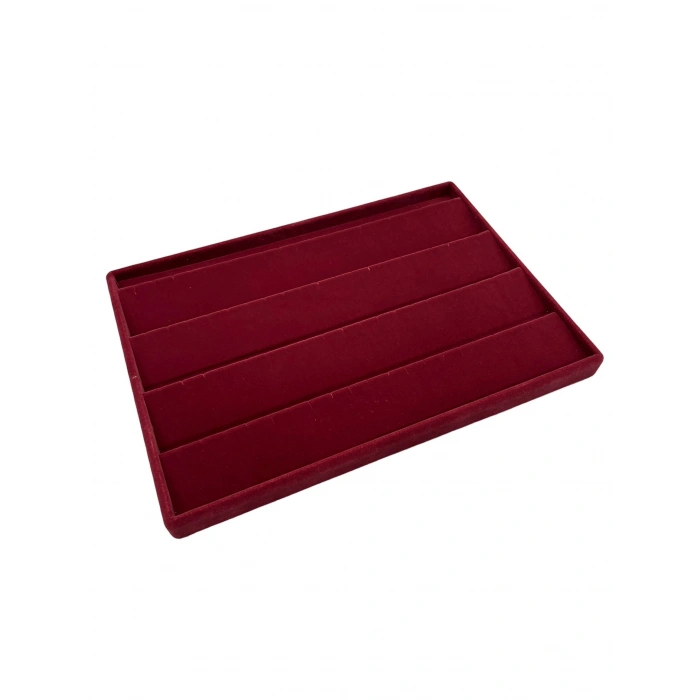 Cezayir Model Süet Kumaş Bordo Renk 34/24 Cm Enine Küpe Standı