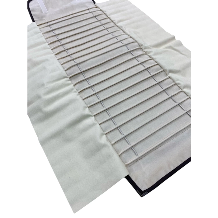 Deri Kumaş Gri Renk 64 / 25 cm Bileklik Sergileme Seyahat Çantası